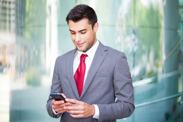 Man using his mobile phone