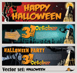 © Alexandr Sidorov - vector set: banners to prepare for the holiday Halloween