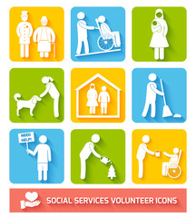 Canvas Print - Social services icons set flat