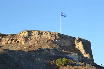 Wall Mural - Ruin of medieval fortress in Kefalos, Greece.