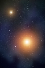 Wall Mural - space with nebula and bright star.