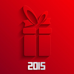 Sticker - Vector gift background. 2015 new year.