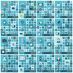 Large flat icons set