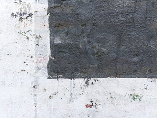 Old  painted wall  divided into two parts