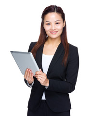 Poster - Businesswoman touch on the digital tablet