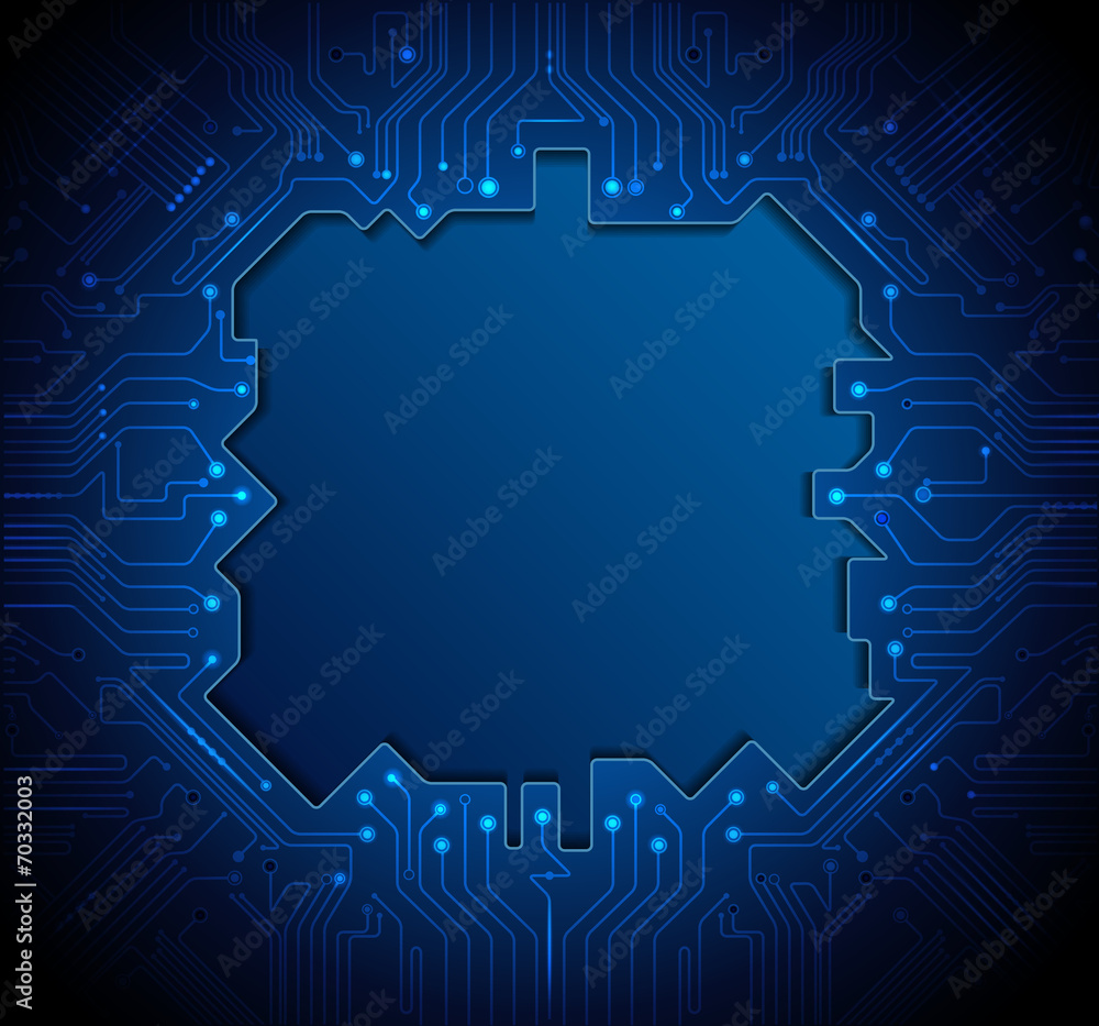 Blue abstract technology circuit background Stock Vector | Adobe Stock