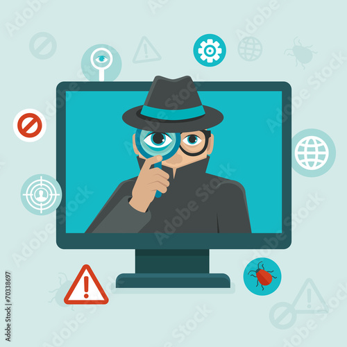 Cuadros en Lienzo Internet security and spayware warning