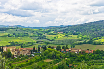 Wall Mural - Tuscany hills, landscape near San Gimignano