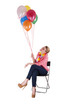 © Wisiel - woman with balloons over white background smiling