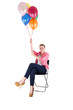 © Wisiel - woman with balloons over white background smiling