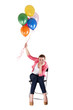 © Wisiel - woman with balloons over white background sad