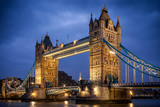 Fototapeta Most - Famous Tower Bridge in the evening, London, England