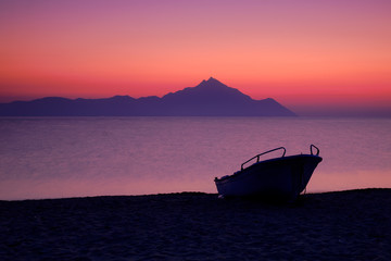 Wall Mural - Sunset boat