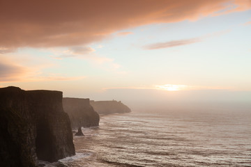 Wall Mural - Cliffs of Moher at sunset in Co. Clare, Ireland Europe