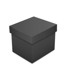 Canvas Print - black blank paper box