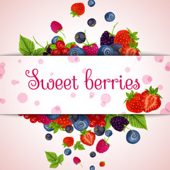 Wall Mural - Fresh berries card