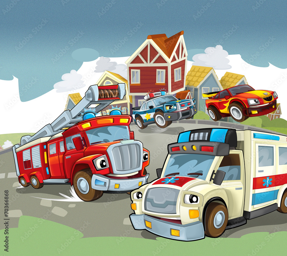Vehucles Rode Cartoon Cartoon vehicles - illustration for the children Stock Illustration ...