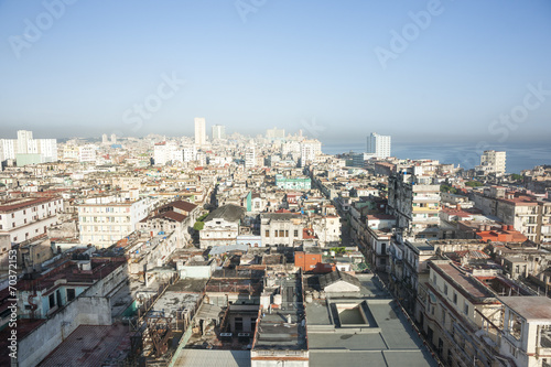 Plakat na papierze fotorealistycznym Havana, miejski krajobraz nad miastem. 