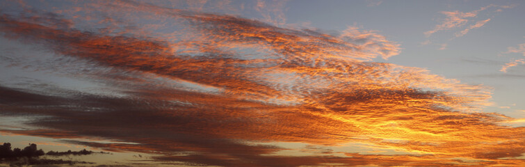 Canvas Print - Wide summer sunrise or sunset warm sky background