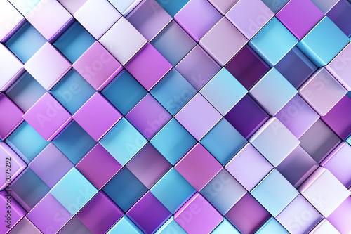 Obraz w ramie Blue and purple blocks abstract background