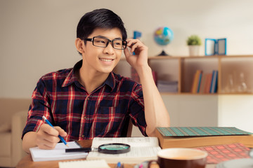 Student in glasses