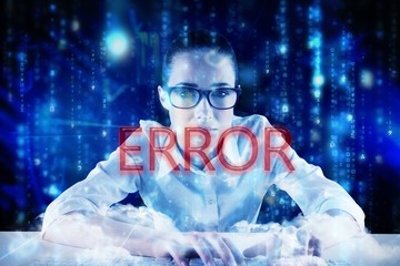 Aufkleber - Error against lines of blue blurred letters falling