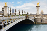 Fototapeta Paryż - Alexandre III bridge in Paris in the morning, France