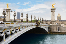 Alexandre III Bridge In Paris In The Morning, France