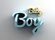 Baby boy - gold and blue 3D quality render on the background wit