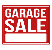 Garage Sale Red Sign With Copy Space
