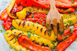 Bell peppers grilled with garlic oil