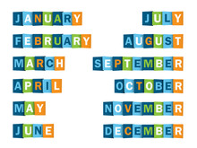 MONTHS Of The YEAR (calendar Agenda Icons Buttons)
