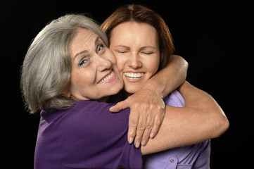 Sticker - Happy mother hugging her daughter