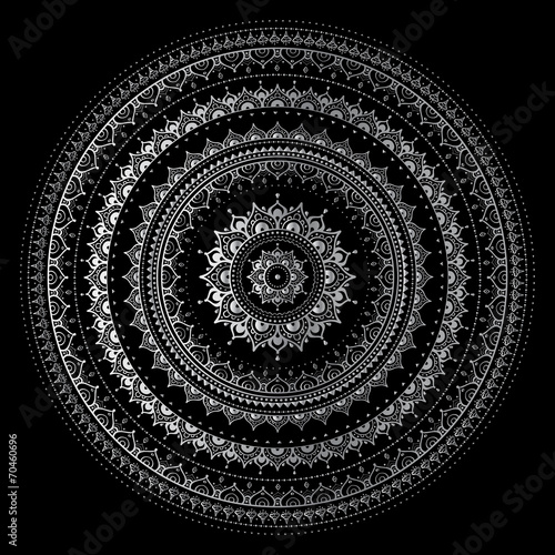 Obraz na płótnie canvas dwuczęściowy "dyptyk" Srebrna mandala