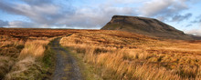 Panorama Landscape Pen-y-Ghent In Yorkshire Dales National Park