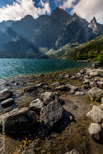 Tapeta ścienna Zielona woda górskie jezioro morskie oko, tatry, polska