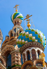 Canvas Print - Domes of Church of the Savior on Spilled Blood in St. Petersburg