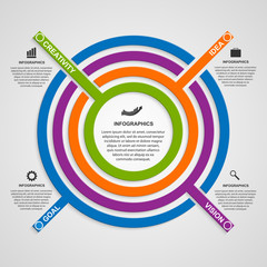 Wall Mural - Vector circle colorful infographic.