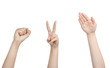 © Africa Studio - People show different signs of hands isolated on white