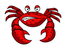 Cartoon Red Crab Character