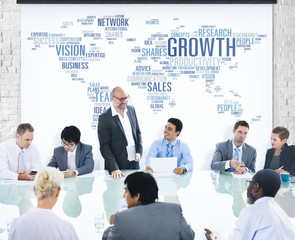 Wall Mural - Businessman Having a Presentation About Growth