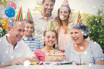 Cheerful extended family celebrating a birthday