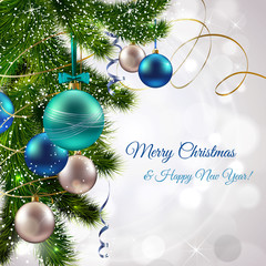 Wall Mural - Merry christmas postcard