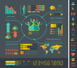 Wall Mural - Social Media Infographic Template.