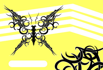 Wall Mural - butterfly tattoo background in vector format 