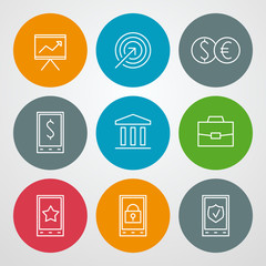 Wall Mural - Vector line icons set. For web site design and mobile apps