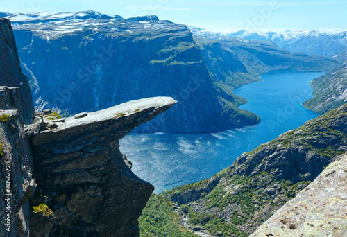 Obraz na płótnie canvas dwuczęściowy "dyptyk" Widok letni trolltunga (Norwegia).