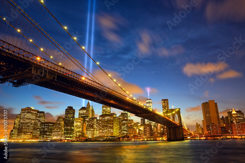 Naklejka samoprzylepna Manhattan nowego jorku w pamięci września 11