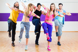 Dancer at Zumba fitness training in dance studio