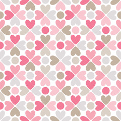 Wall Mural - floral vector seamless pattern. red, pink, gray, brown and white